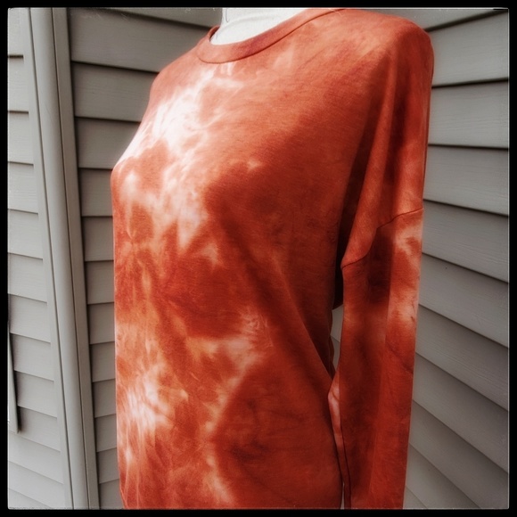 Tie Dye Pullover, Orange/White, NWT - Picture 4 of 8